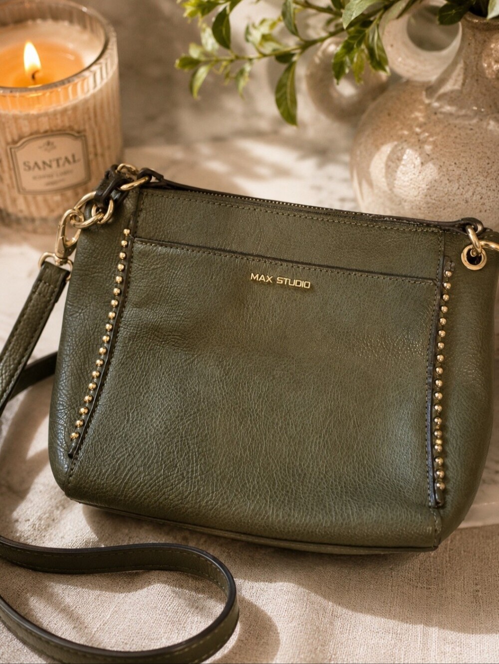 Max Studio Green Studded Crossbody Purse – GUC